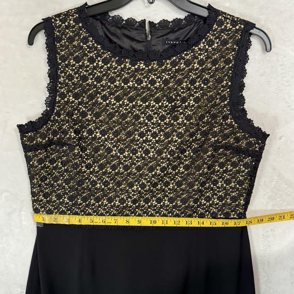 NEW Ivanka Trump Sleeveless Sheath Dress Size 16 Black Beige Floral Crochet Chic - Picture 11 of 14